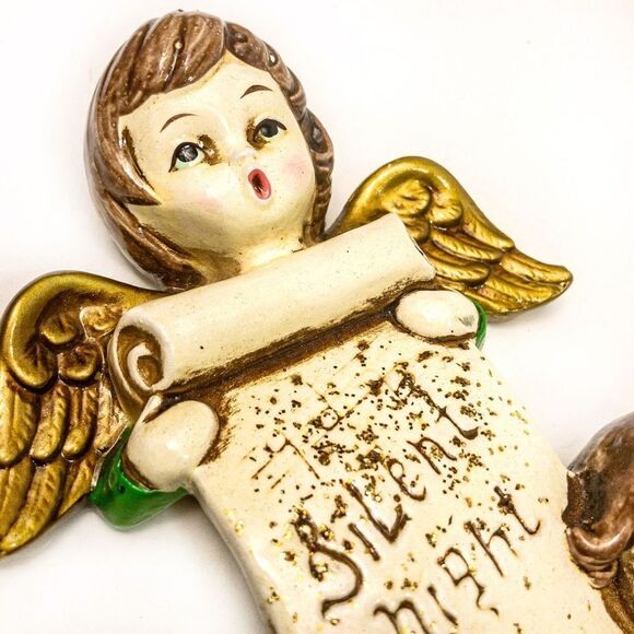 Angels Sing Silent Night Vintage Wall Plaque - Picture 5 of 9